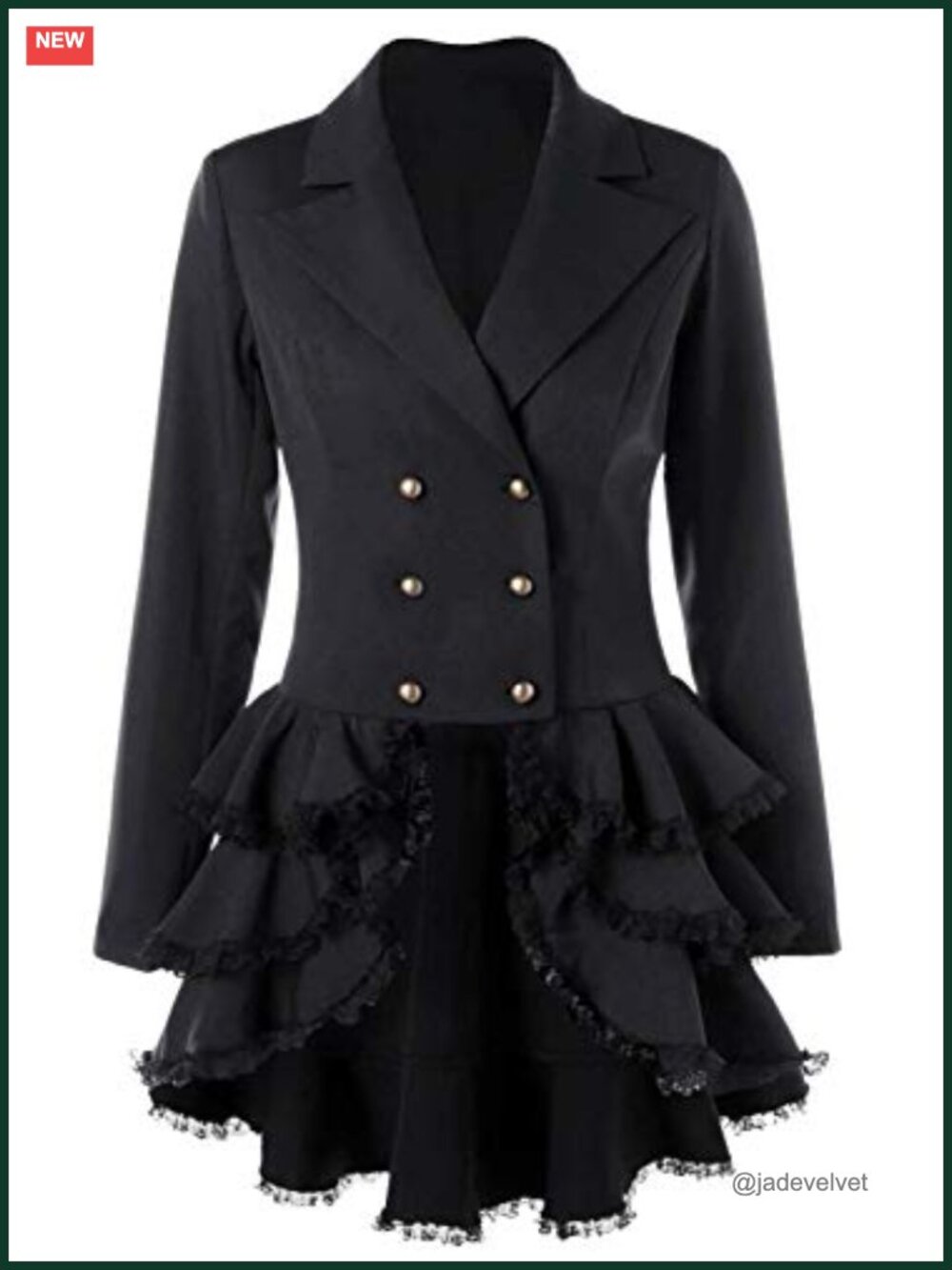 Women's Gothic Victorian Tailcoat Steampunk Tuxedo Coat 80% Polyester 20% Cotton